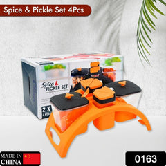 0163 Multipurpose Pickle Jar Set (Multicolour, 4 pcs)