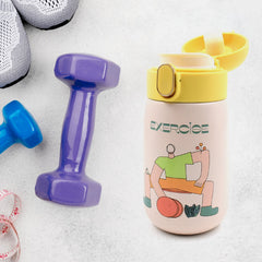 Duck Stainless Steel Water Bottle For Kids Adults Steel Flask Metal Thermos, Spill Proof Cap Closure, BPA Free For School Home Office, Drinkware, 400 ML