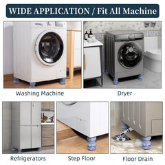 Washing machine support, anti vibration washing machine support adjustable washer anti vibrasion pads, washer & dryer pedestals, Washing Machine Accessory Anti- Skid Pad PVC Lifting Pad Non-Slip ( 4 Pc Set | 1Pc )