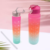 Plastic Water Bottle 2 pc Different Size Bottle High Quality Water Bottle Plastic Water Bottle BPA-Free & Leak-Proof! Cartoon Printed Design for Kids' School, For Fridge, Office, Sports, School, Gym, Yoga (2 Pc Set)
