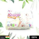 0974 Large Champs Dry Pants Style Diaper - Large (10 pcs) Best for Travel Absorption, Champs Baby Diapers, Champs Soft and Dry Baby Diaper Pants (L,10 Pcs )