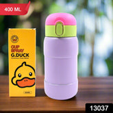 Duck Stainless Steel Water Bottle For Kids Adults Steel Flask Metal Thermos, Spill Proof Cap Closure, BPA Free For School Home Office, Drinkware, 400 ML