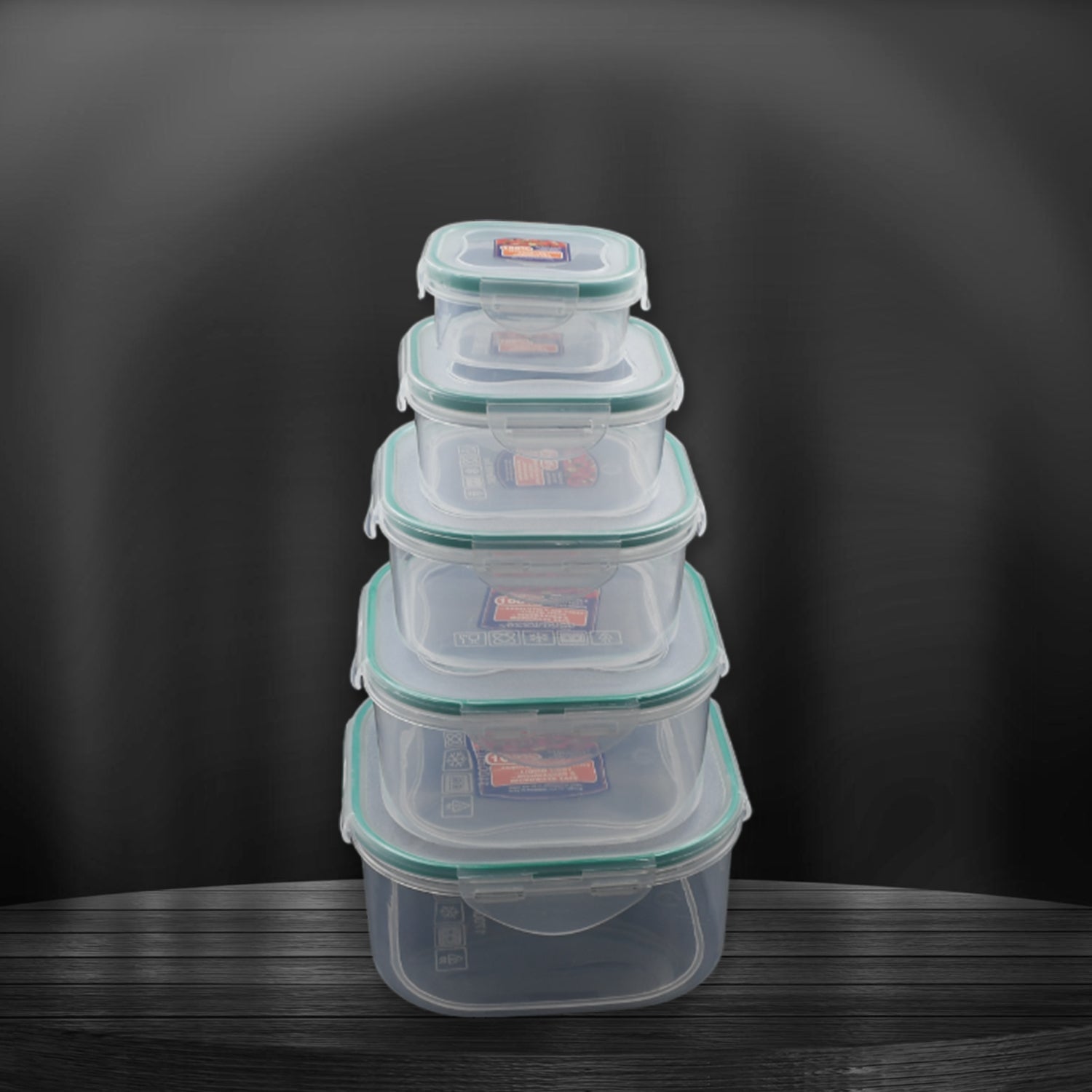 Kitchen Containers Set, Fridge Storage Boxes, Plastic Containers for Kitchen Organizer, Kitchen Accessories Items for Storage Organizer, Snap-Seal (lunch box/storage organizer) (5 Ps Set)