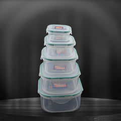 Kitchen Containers Set, Fridge Storage Boxes, Plastic Containers for Kitchen Organizer, Kitchen Accessories Items for Storage Organizer, Snap-Seal (lunch box/storage organizer) (5 Ps Set)