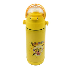 Stainless Steel Water Bottle With Handle & Straw Leak Proof, Rust Proof, Hot & Cold Drinks, Gym Sipper BPA Free Food Grade Quality, Steel fridge Bottle For office / Gym / School (350 Ml)