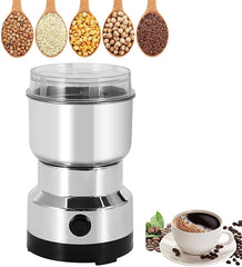 Multi-Functional Electric Stainless Steel Herbs Spices Nuts Grain Grinder with Stainless Steel Bowl, Portable Coffee Bean Seasonings Spices Mill Powder Machine Grinder Machine for Home and Office