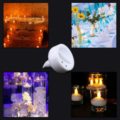 Set of 12 Flameless Floating Candles Battery Operated Tea Lights Tealight Candle - Decorative, Wedding.( Diya , Divo , Diva , Deepak , Jyoti ,)